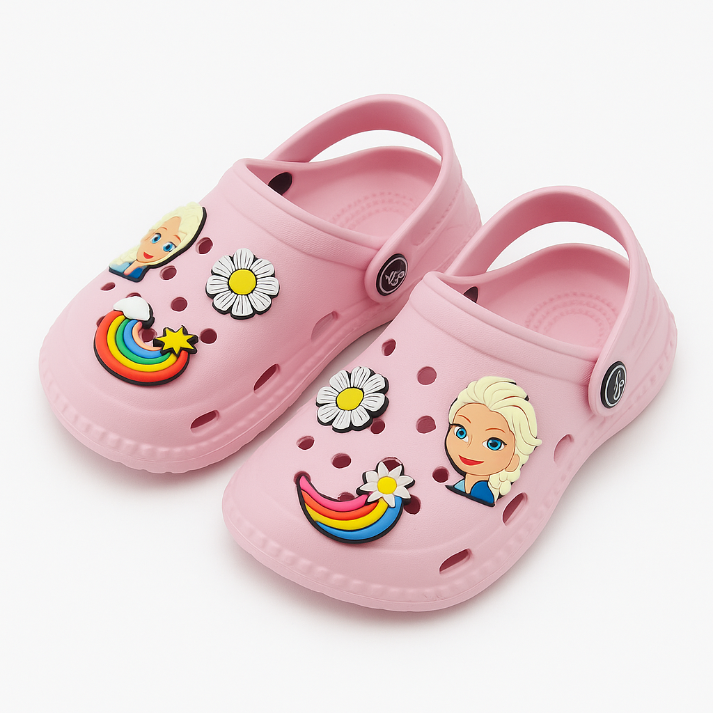 Pink Cartoon Crocs for Kids – Lightweight & Fun