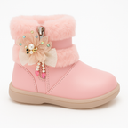 Pink Fur-Lined Girls Sneakers | Stylish Winter Boots