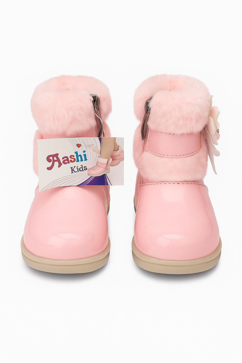 Pink Fur-Lined Girls Sneakers | Stylish Winter Boots