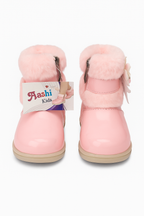 Pink Fur-Lined Girls Sneakers | Stylish Winter Boots