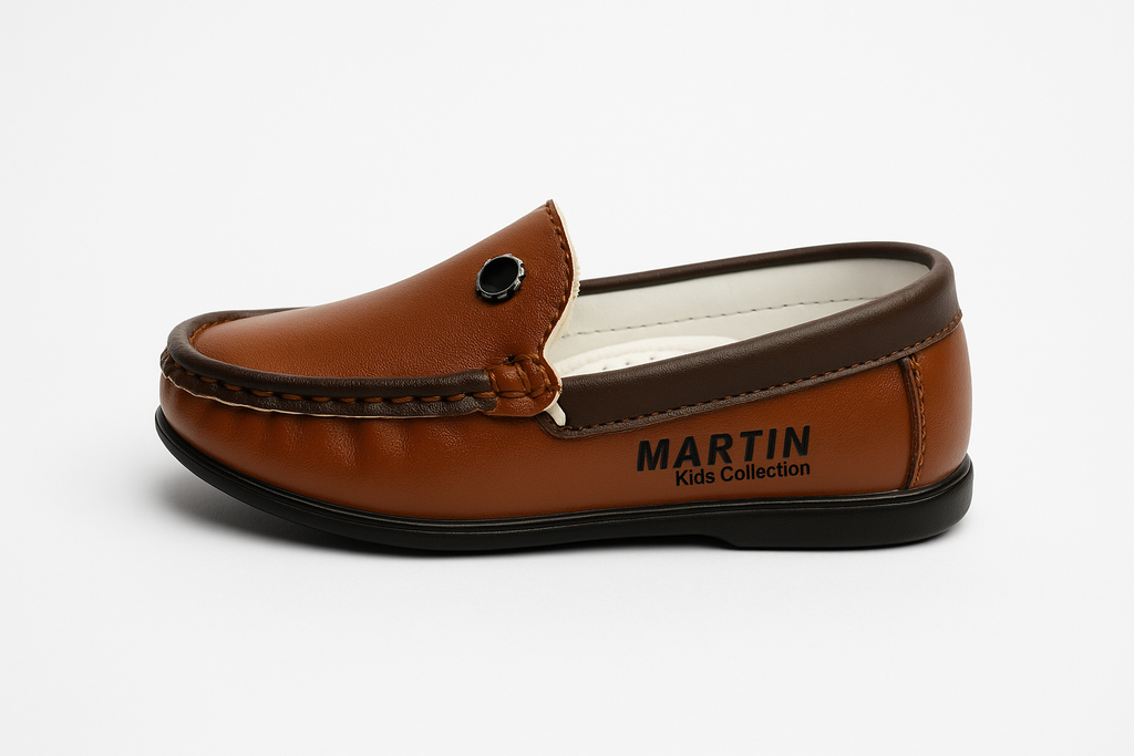 Light Brown Casual Loafers for Kids | Stylish & Comfortable Slip-Ons