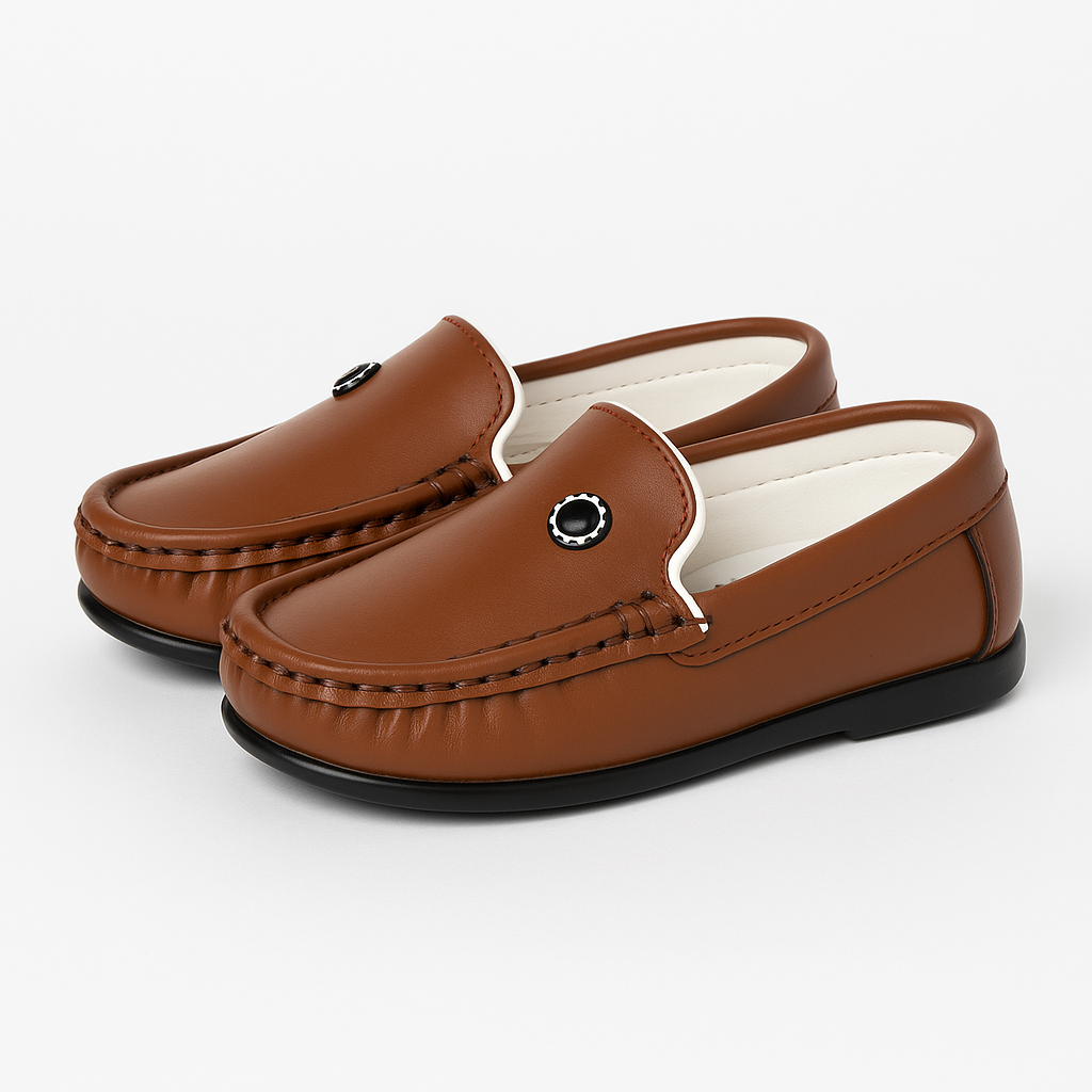 Light Brown Casual Loafers for Kids | Stylish & Comfortable Slip-Ons