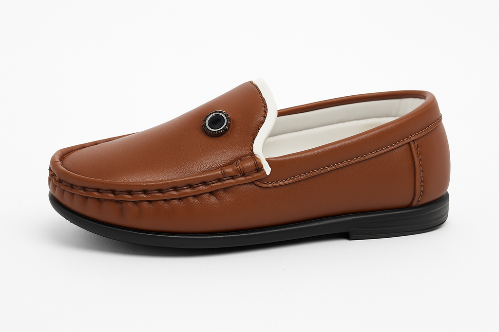 Light Brown Casual Loafers for Kids | Stylish & Comfortable Slip-Ons