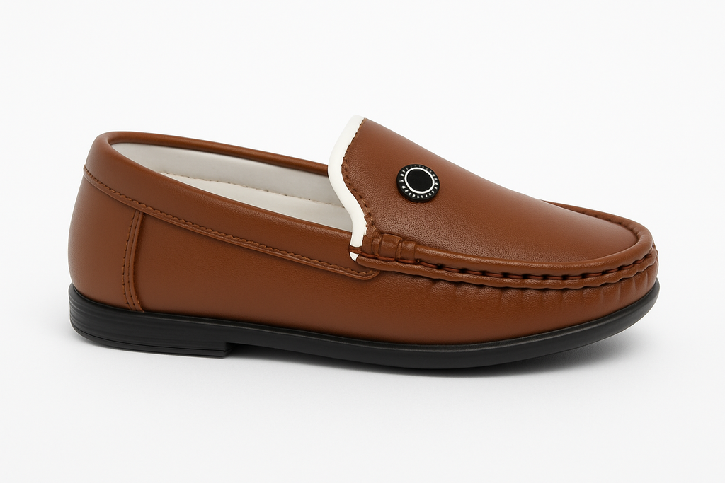 Light Brown Casual Loafers for Kids | Stylish & Comfortable Slip-Ons