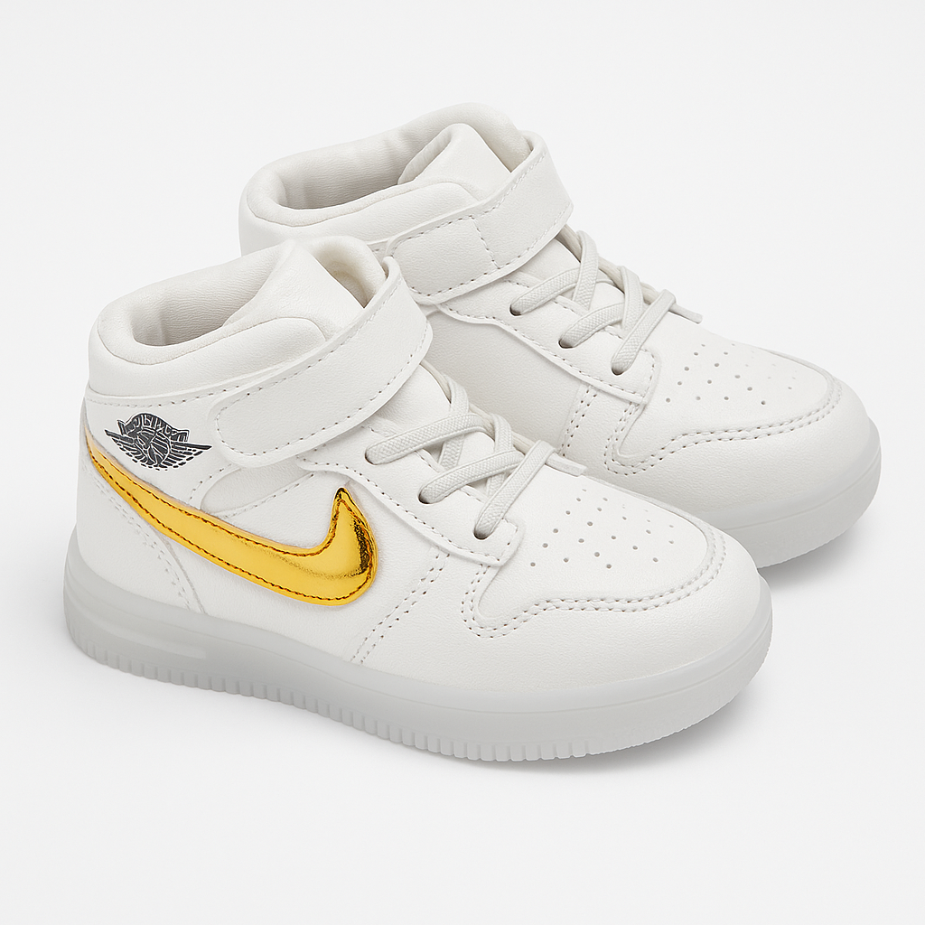 White Hi-top Sneakers for Kids | Stylish & Supportive Baby Shoes