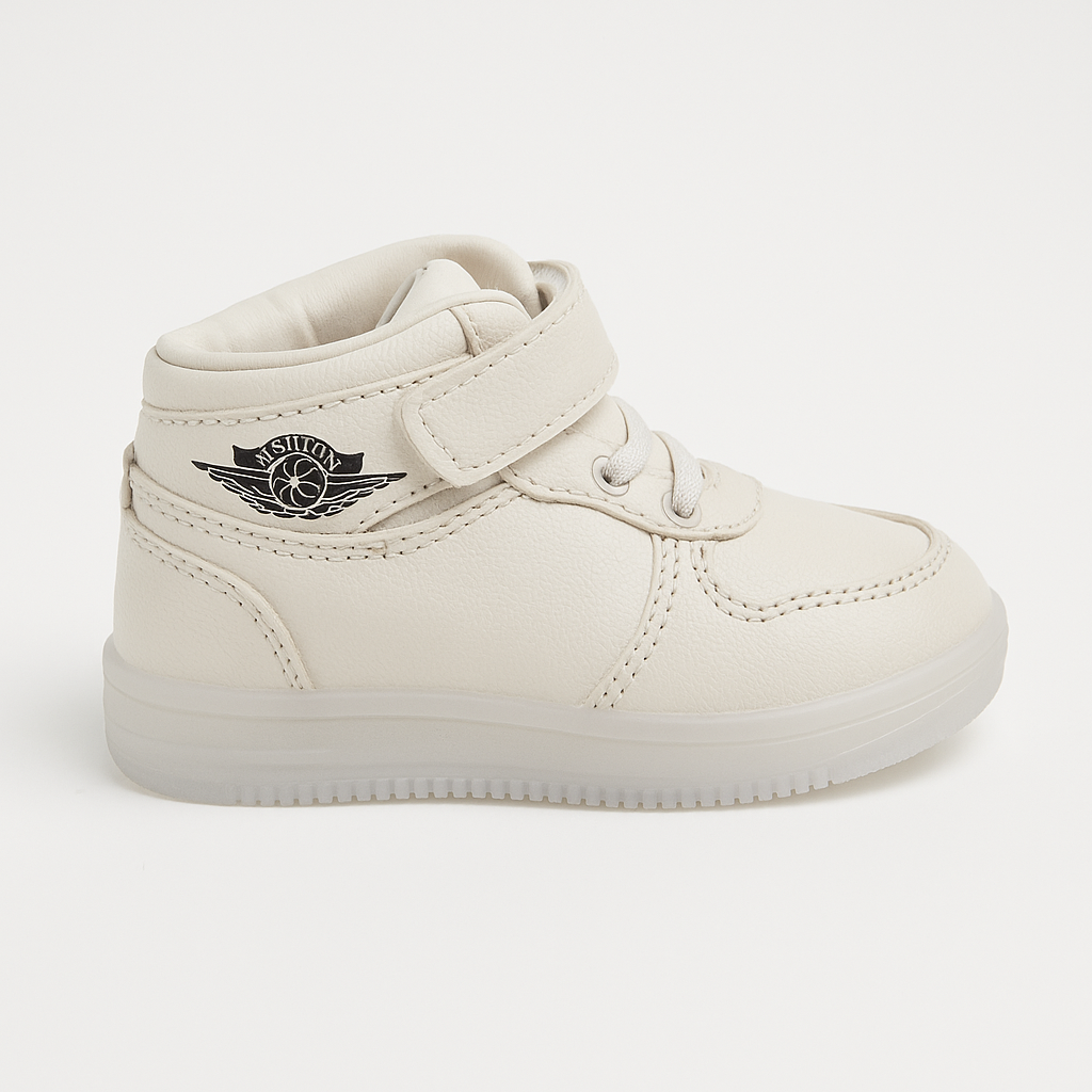 White Hi-top Sneakers for Kids | Stylish & Supportive Baby Shoes