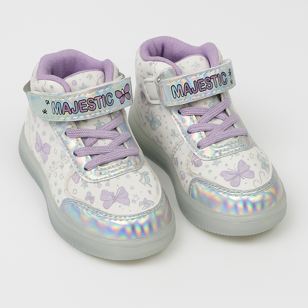 Purple Sparkle Shoes for Girls | Light-Up Party Sneakers