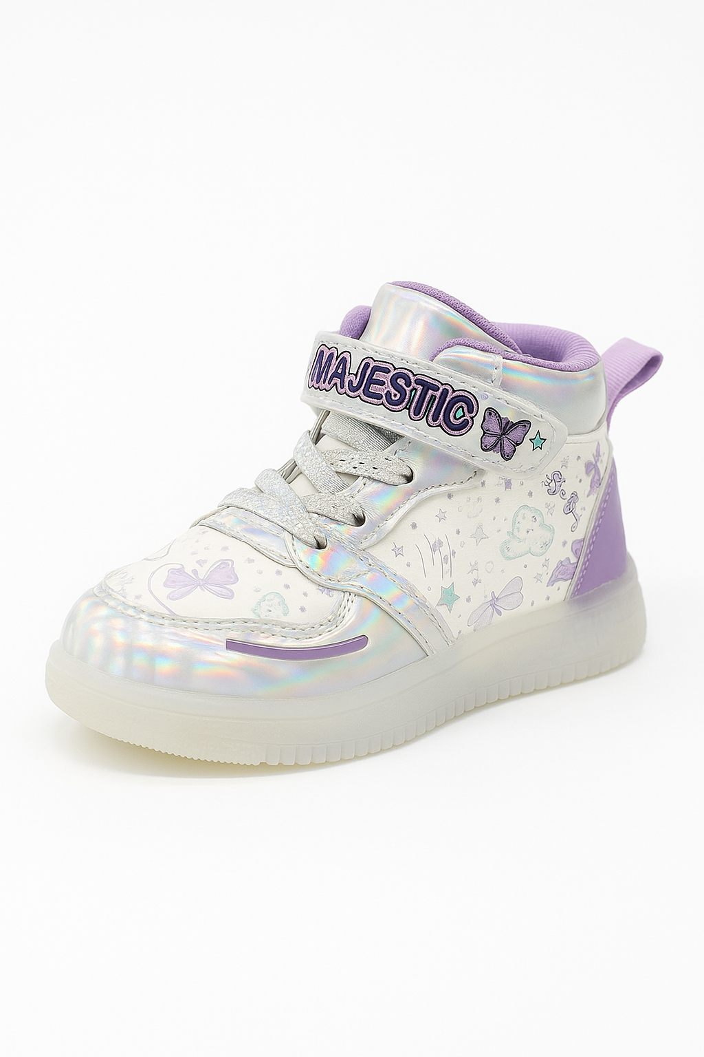 Purple Sparkle Shoes for Girls | Light-Up Party Sneakers