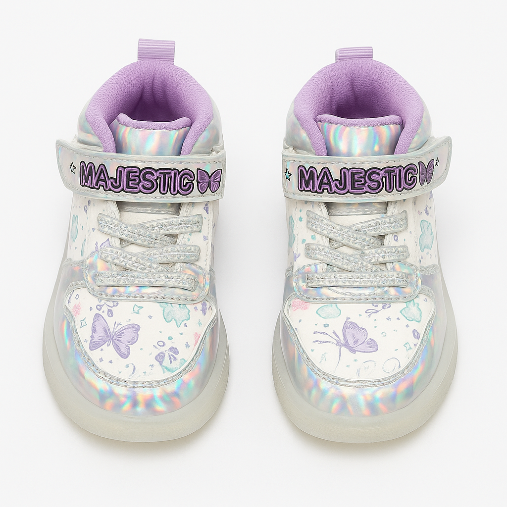 Purple Sparkle Shoes for Girls | Light-Up Party Sneakers