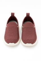 Breathable Maroon Walking Shoes for Kids – Lightweight & Comfy