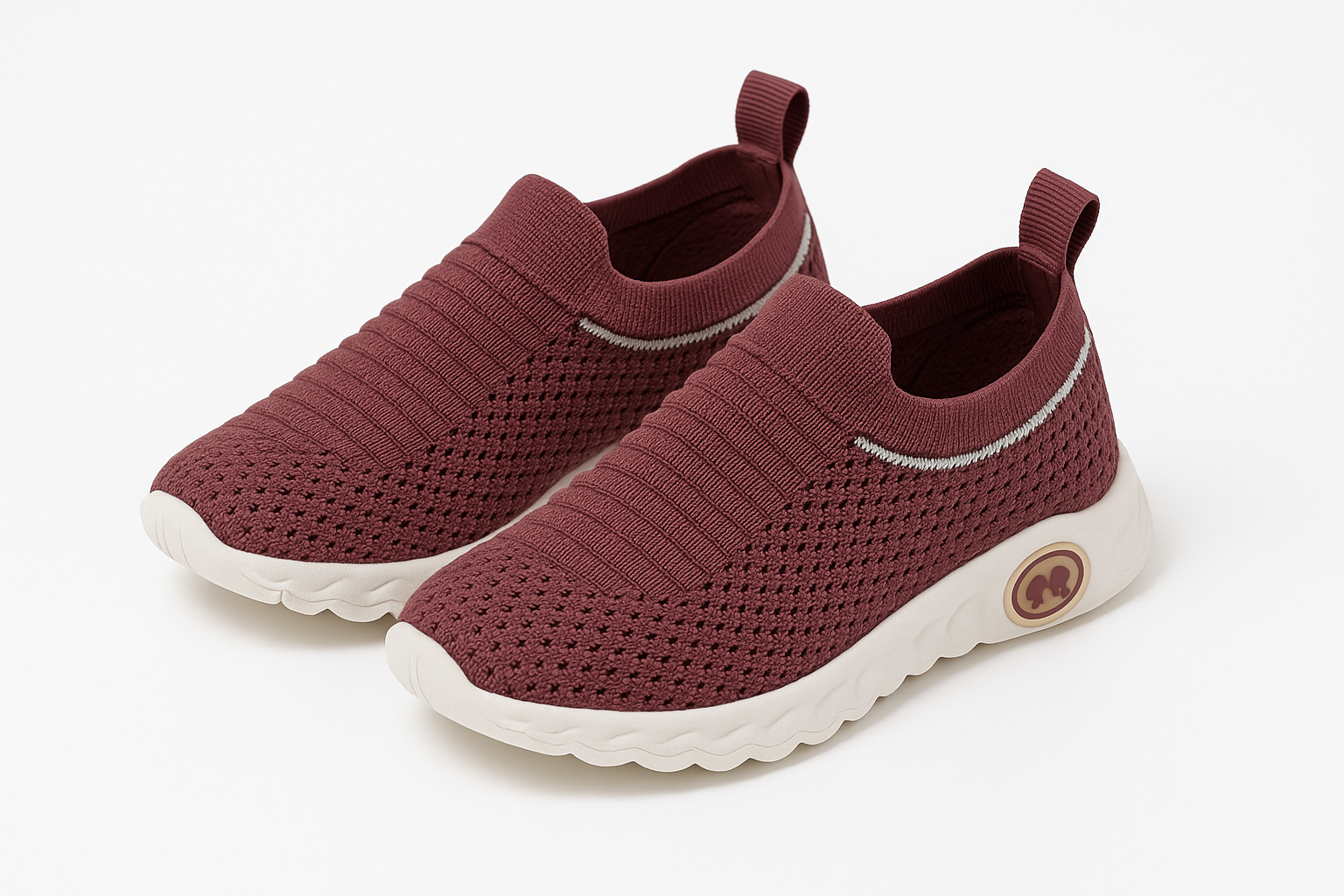 Breathable Maroon Walking Shoes for Kids – Lightweight & Comfy