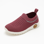 Breathable Maroon Walking Shoes for Kids – Lightweight & Comfy