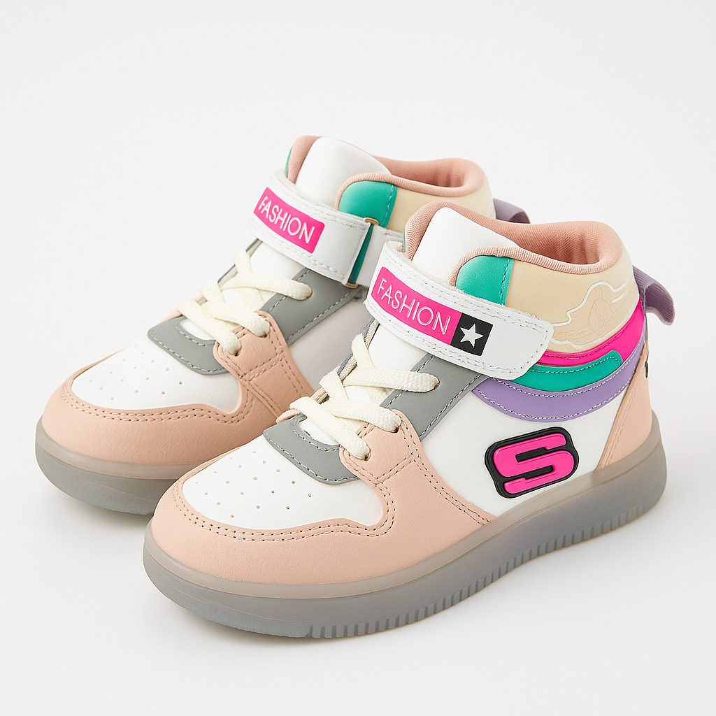 Trendy Multicolor Sneakers for Girls | Lightweight & Stylish Kids Footwear