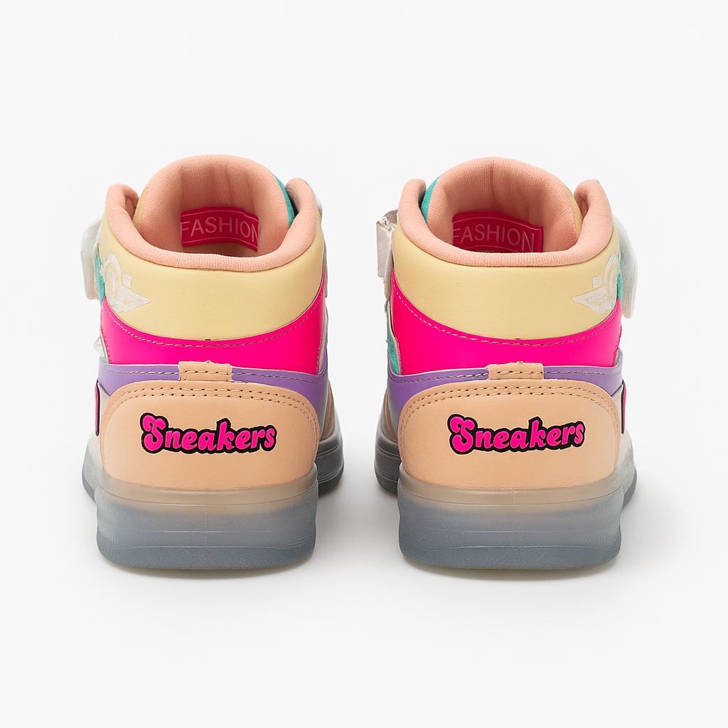 Trendy Multicolor Sneakers for Girls | Lightweight & Stylish Kids Footwear