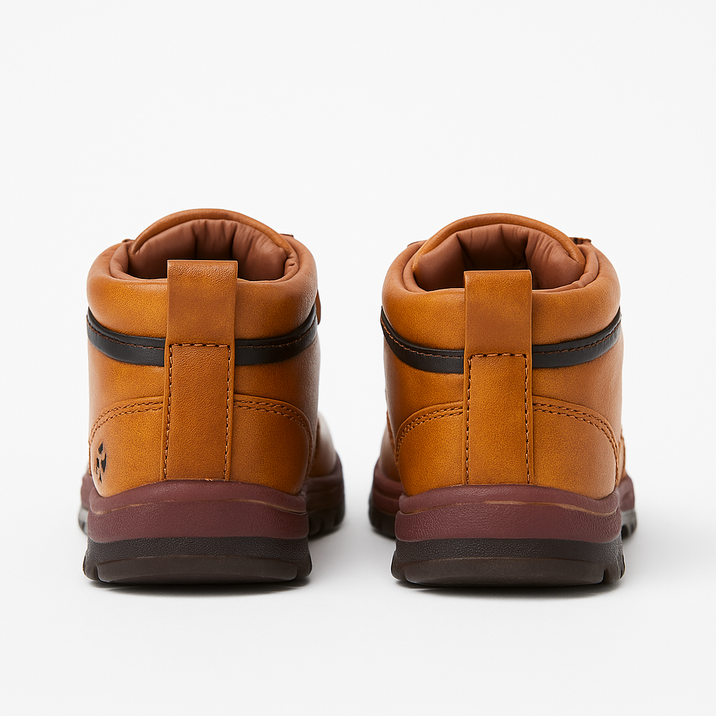 Premium Tan Leather Baby Boots – Soft Sole, Stylish & Supportive (2–5 Years)