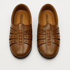 Classic Brown Leather Sandals for Boys – Formal & Festive Wear