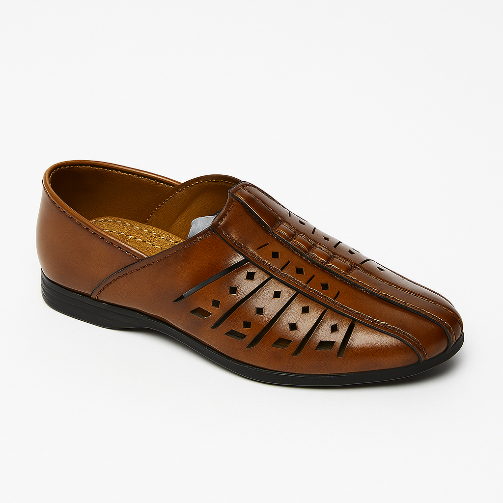 Classic Brown Leather Sandals for Boys – Formal & Festive Wear