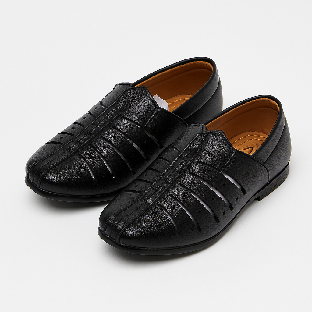 Black Party Wear Sandals for Boys | Stylish & Comfortable