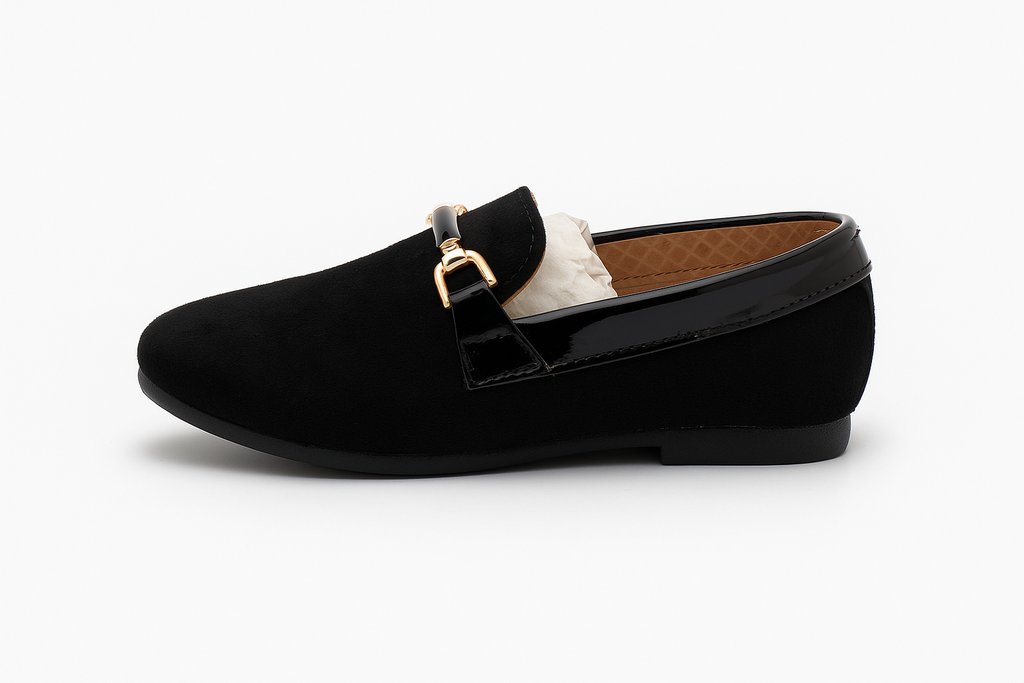 Elegant Black Velvet Loafers for Boys – Party & Formal Wear